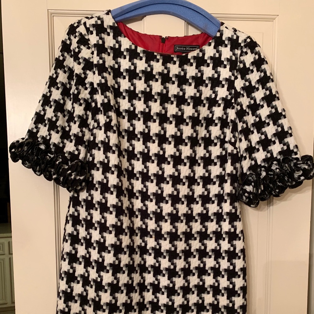 Jessica Howard houndstooth check tweed dress, s 12